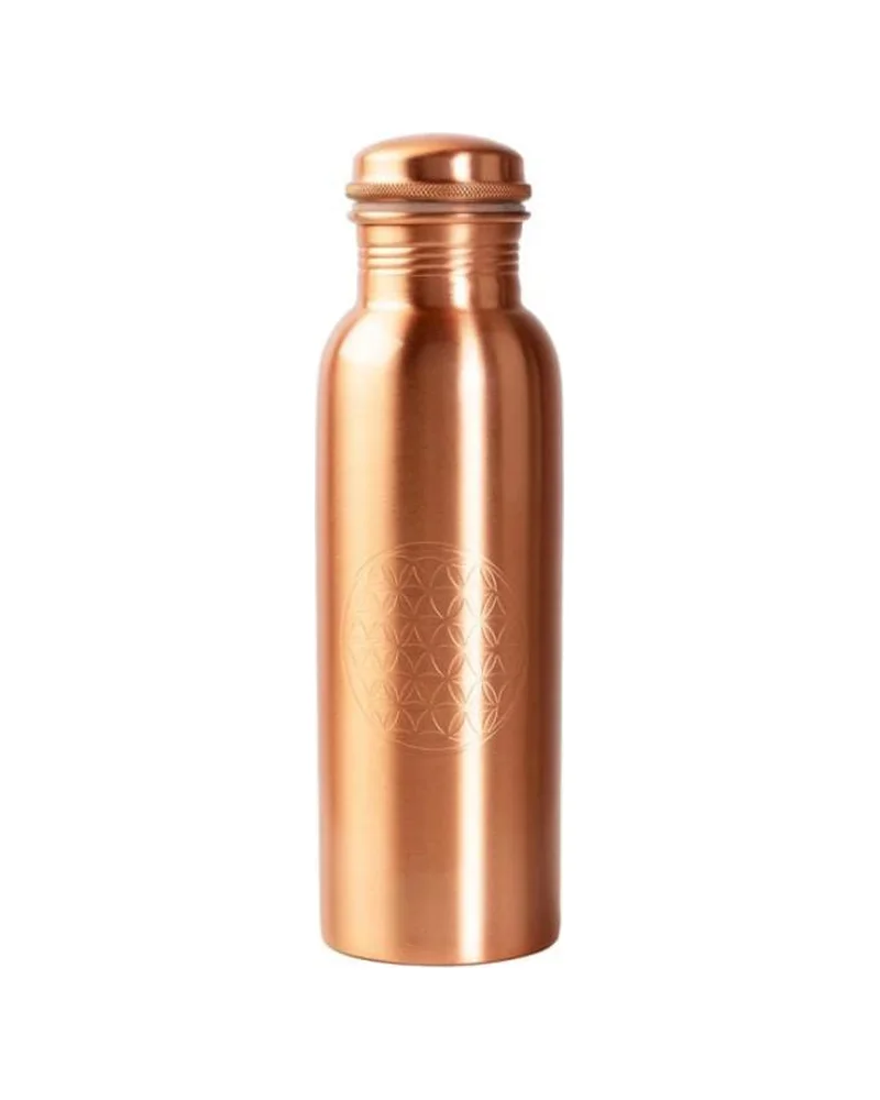 Copper bottle with an engraved Flower of Life motif